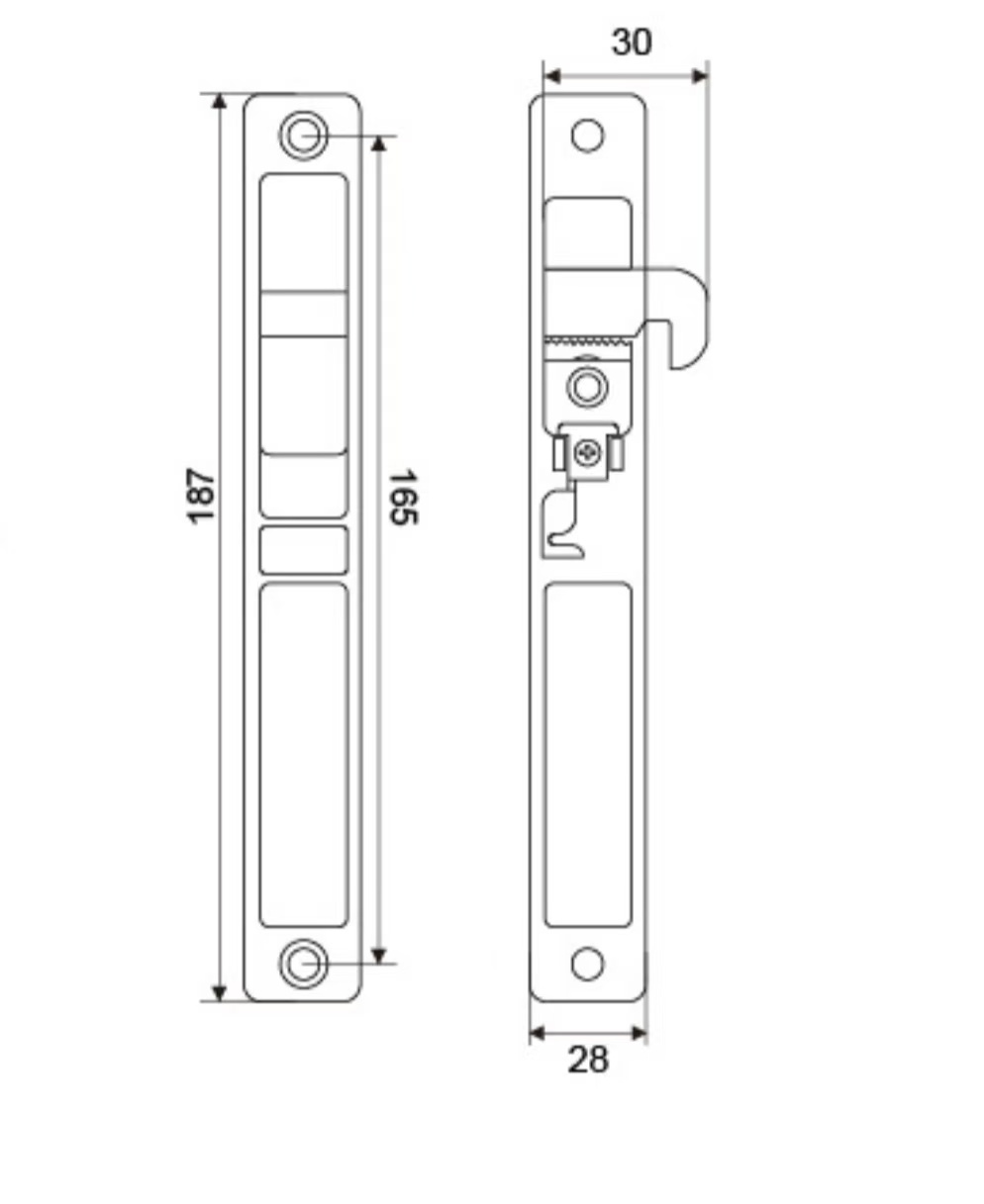 Sliding door and window single-line hook lock 3