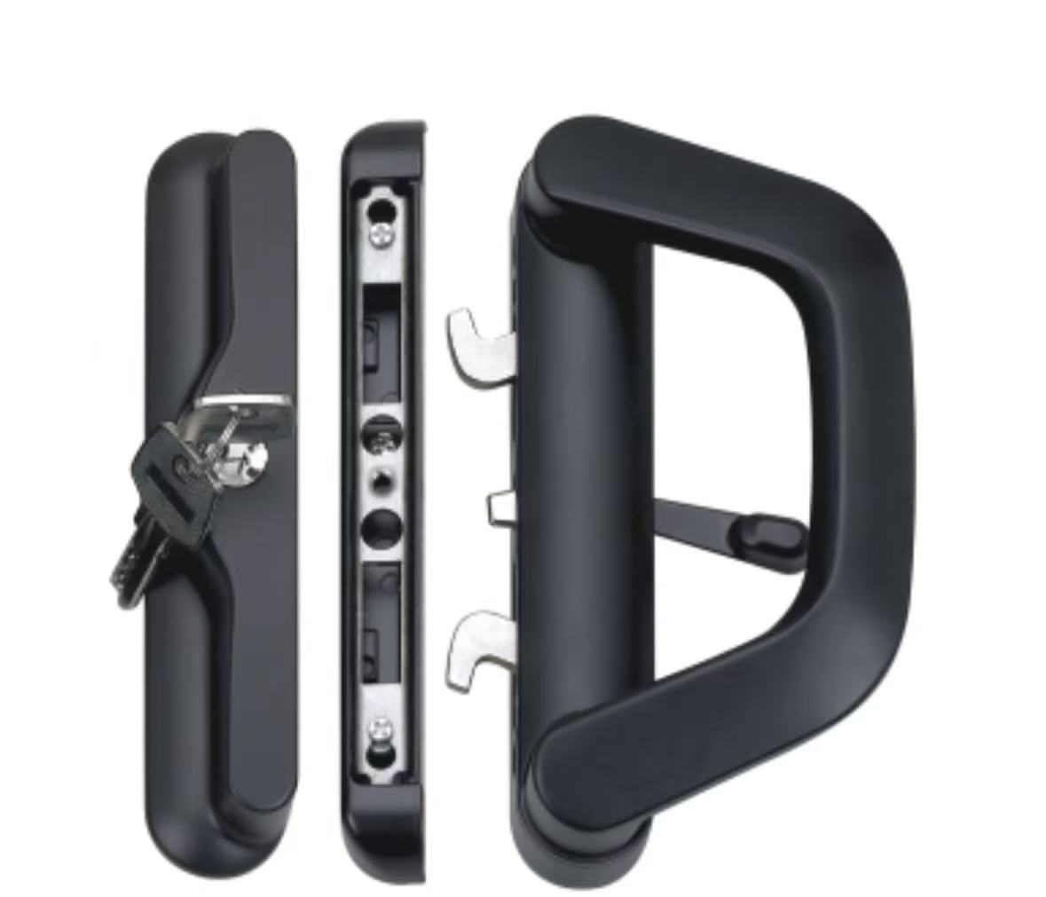 Aluminum alloy double-sided sliding door lock with lock 2