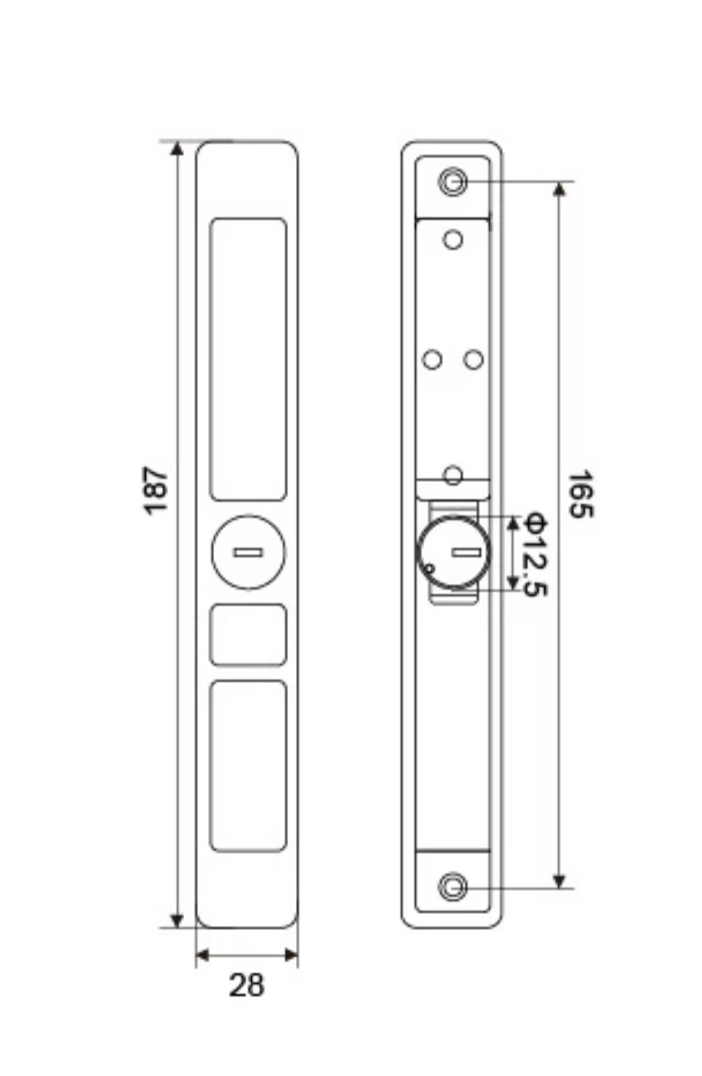 Sliding door and window single-line hook lock 4