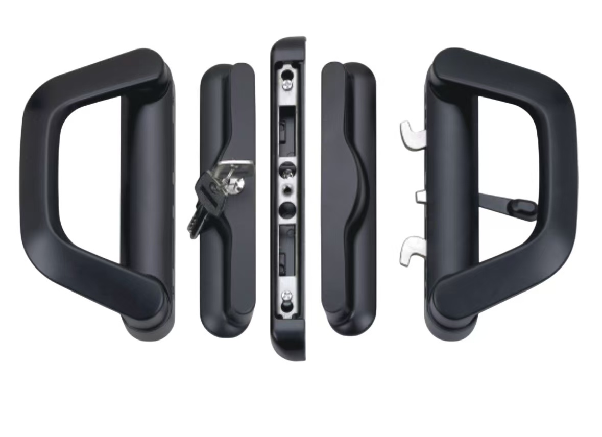 Aluminum alloy double-sided sliding door lock with lock