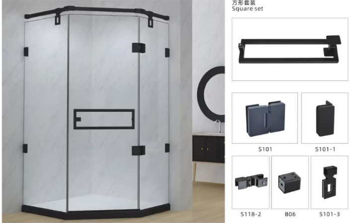 Shower enclosure hardware